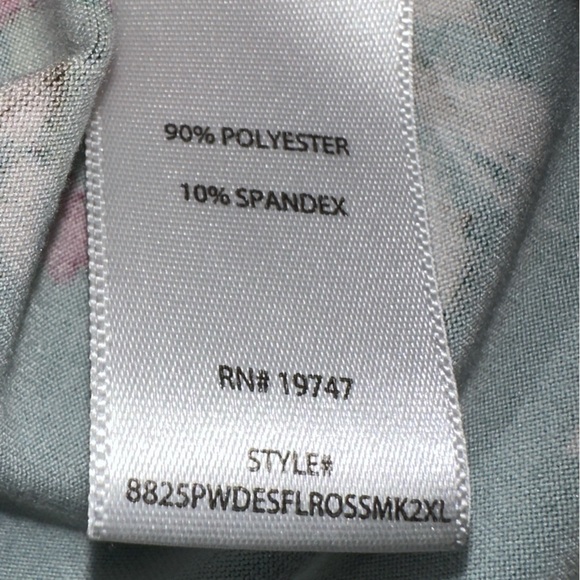 The Pioneer Woman Teal Floral Blouse Size XXL Office Church School Casual - Picture 4 of 5